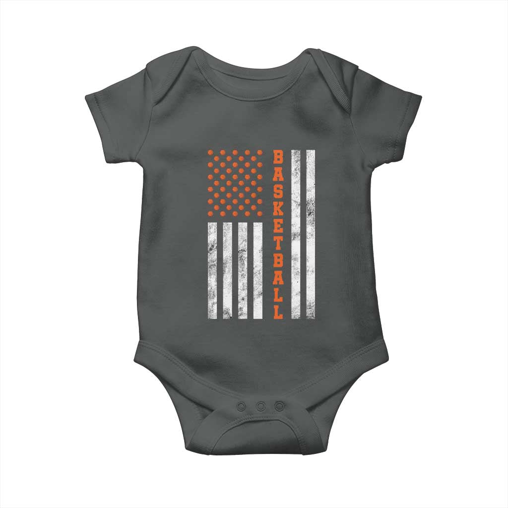 American Flag Basketball Baby Onesie USA Sports Fan