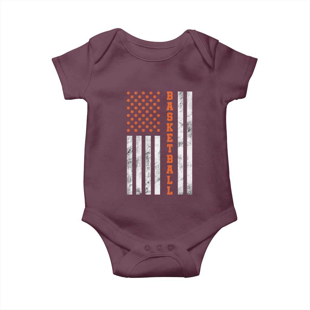 American Flag Basketball Baby Onesie USA Sports Fan