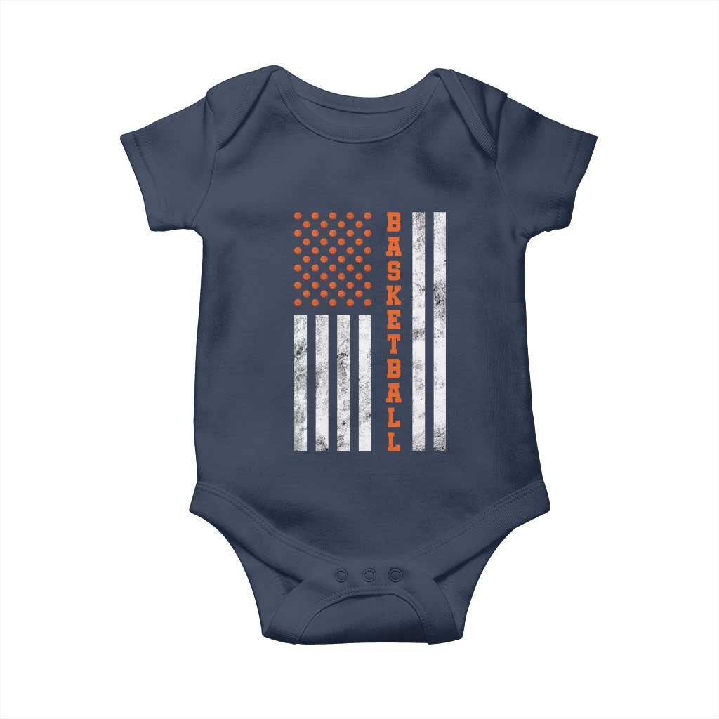 American Flag Basketball Baby Onesie USA Sports Fan