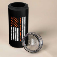 American Flag Basketball 4 in 1 Can Cooler Tumbler USA Sports Fan