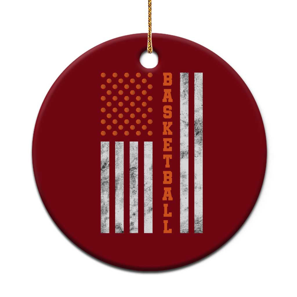 American Flag Basketball Ceramic Ornament USA Sports Fan