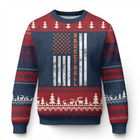 American Flag Basketball Ugly Christmas Sweater USA Sports Fan