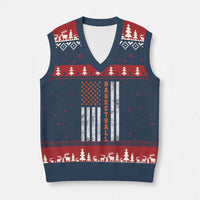 American Flag Basketball V-Neck Knit Sweater Vest USA Sports Fan