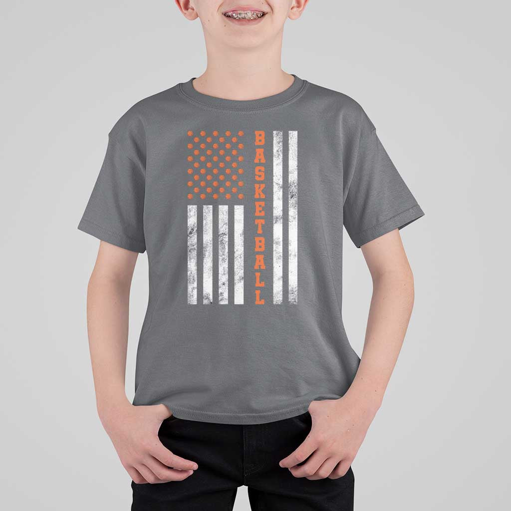 American Flag Basketball T Shirt For Kid USA Sports Fan
