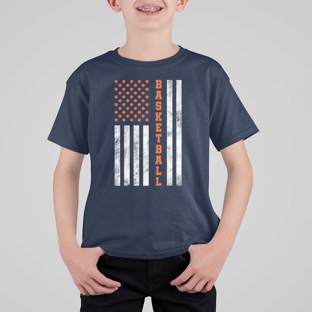 American Flag Basketball T Shirt For Kid USA Sports Fan