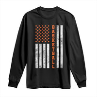 American Flag Basketball Long Sleeve Shirt USA Sports Fan