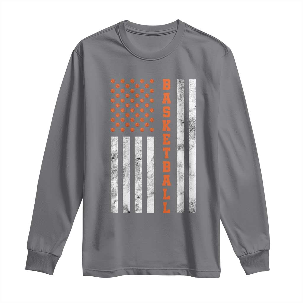 American Flag Basketball Long Sleeve Shirt USA Sports Fan