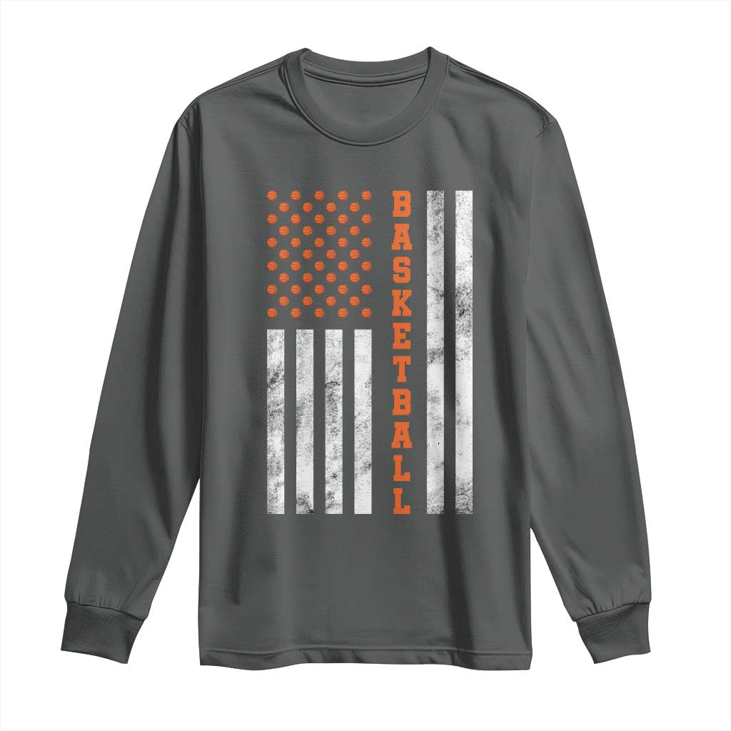 American Flag Basketball Long Sleeve Shirt USA Sports Fan