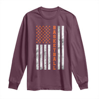 American Flag Basketball Long Sleeve Shirt USA Sports Fan