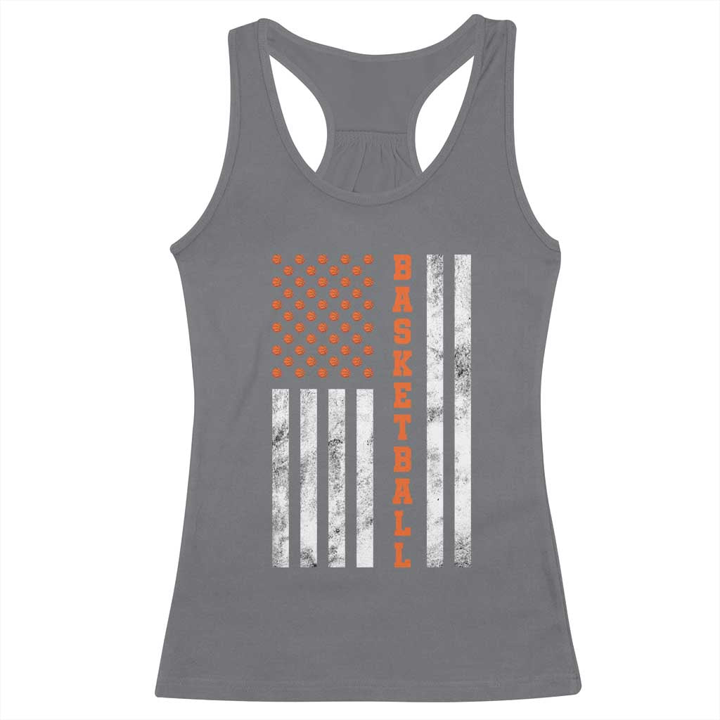 American Flag Basketball Racerback Tank Top USA Sports Fan