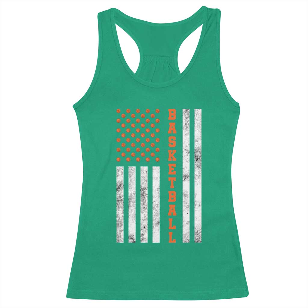 American Flag Basketball Racerback Tank Top USA Sports Fan
