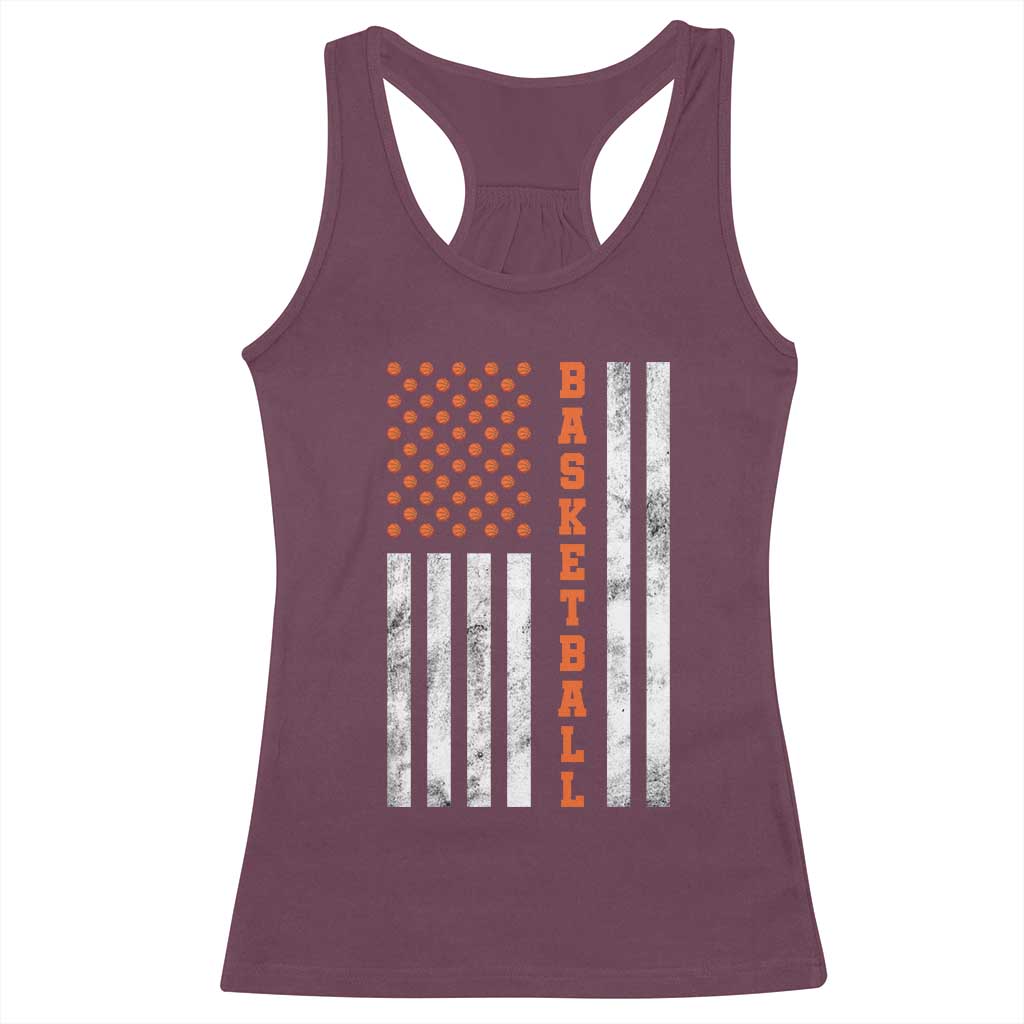 American Flag Basketball Racerback Tank Top USA Sports Fan