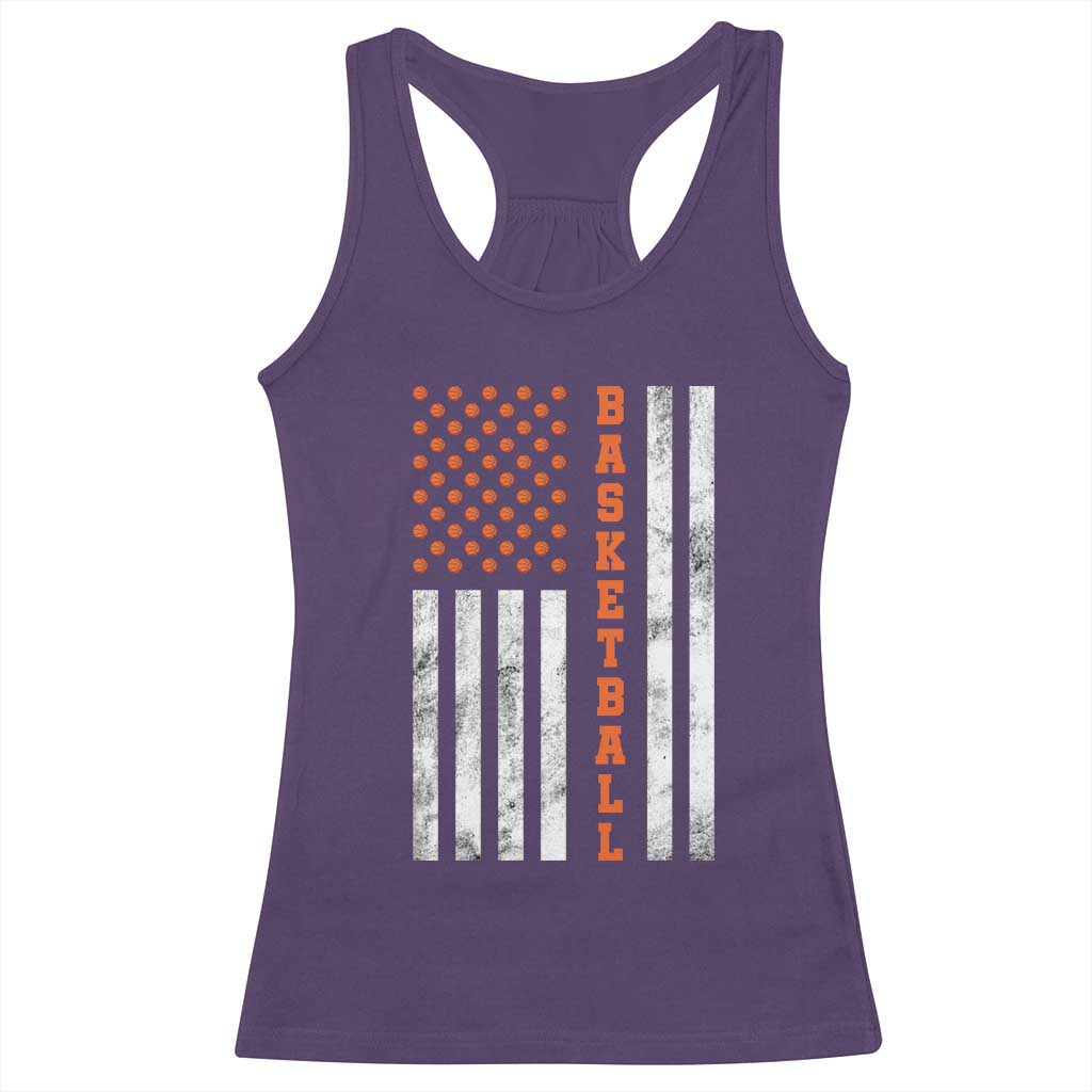 American Flag Basketball Racerback Tank Top USA Sports Fan
