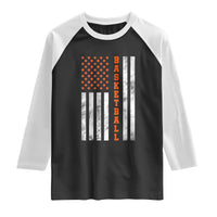 American Flag Basketball Raglan Shirt USA Sports Fan