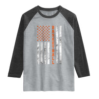 American Flag Basketball Raglan Shirt USA Sports Fan