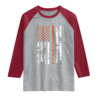 American Flag Basketball Raglan Shirt USA Sports Fan
