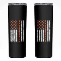 American Flag Basketball Skinny Tumbler USA Sports Fan