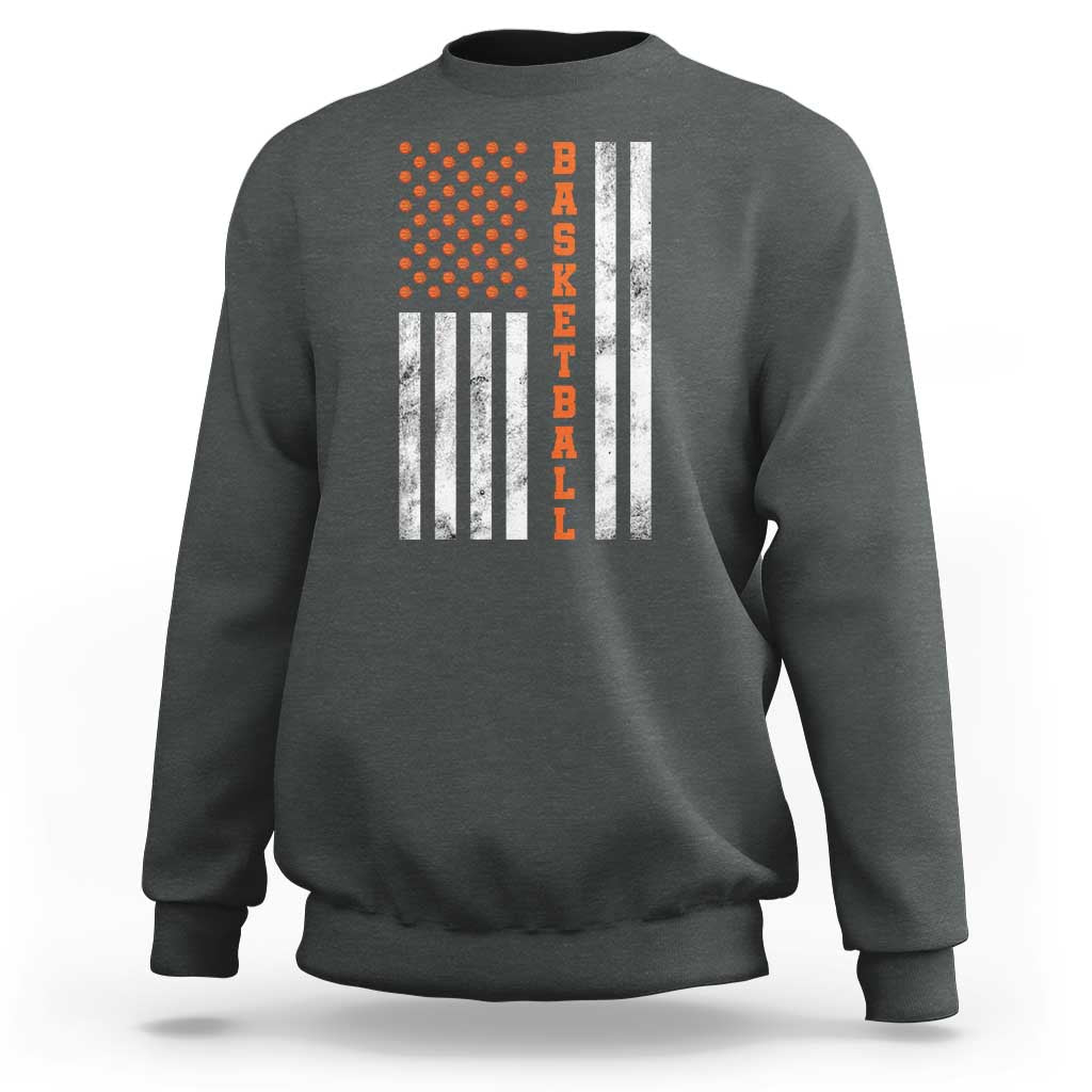 American Flag Basketball Sweatshirt USA Sports Fan