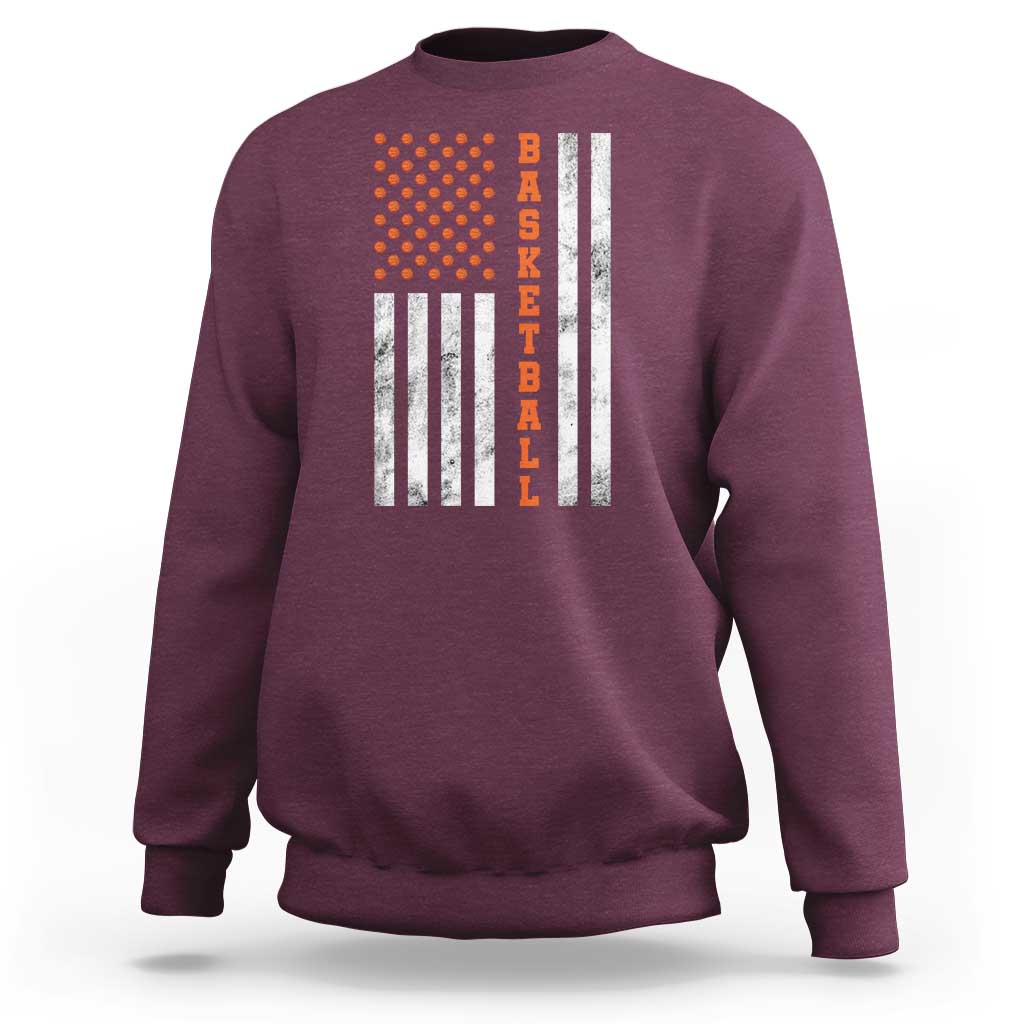 American Flag Basketball Sweatshirt USA Sports Fan
