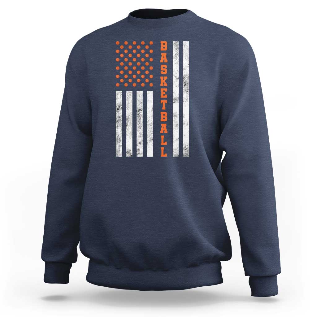 American Flag Basketball Sweatshirt USA Sports Fan