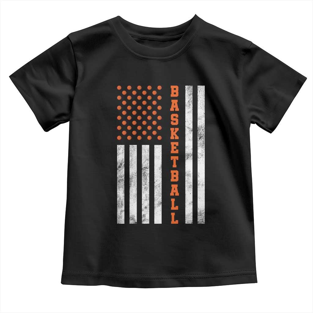 American Flag Basketball Toddler T Shirt USA Sports Fan