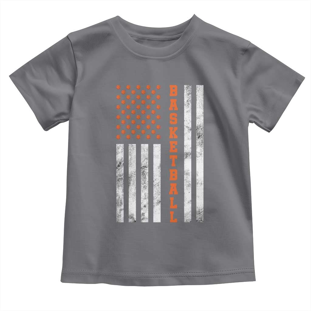 American Flag Basketball Toddler T Shirt USA Sports Fan