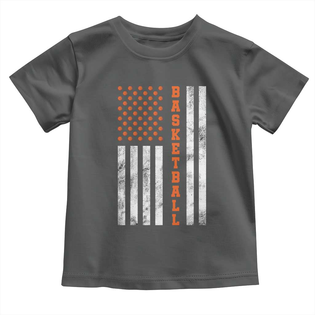 American Flag Basketball Toddler T Shirt USA Sports Fan