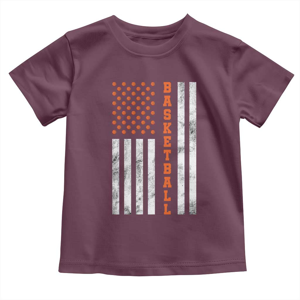 American Flag Basketball Toddler T Shirt USA Sports Fan