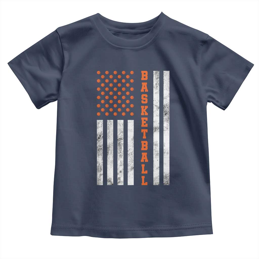 American Flag Basketball Toddler T Shirt USA Sports Fan