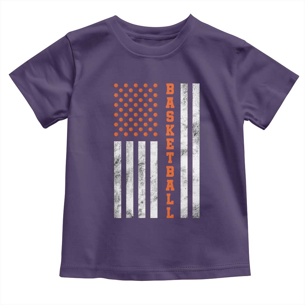 American Flag Basketball Toddler T Shirt USA Sports Fan