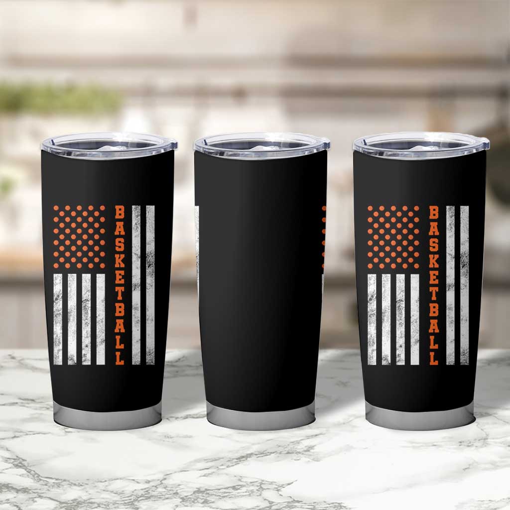 American Flag Basketball Tumbler Cup USA Sports Fan