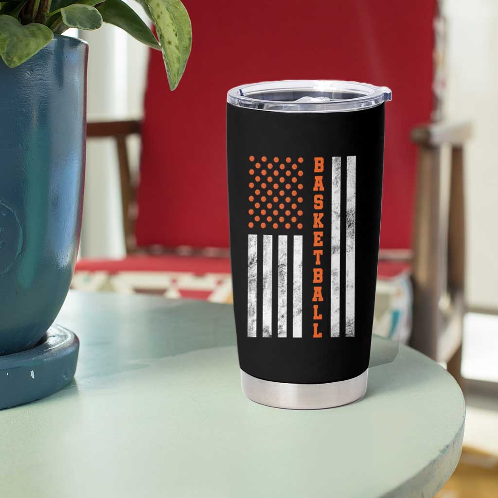 American Flag Basketball Tumbler Cup USA Sports Fan