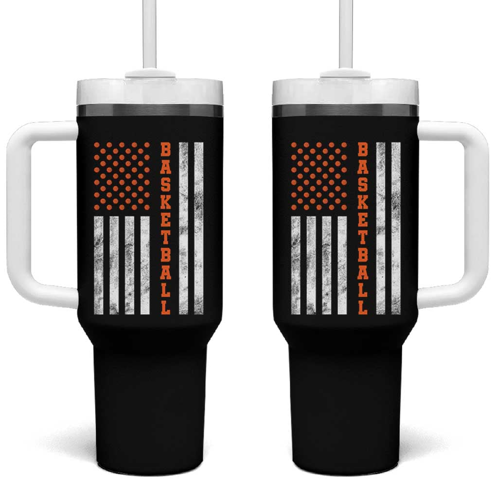 American Flag Basketball Tumbler With Handle USA Sports Fan