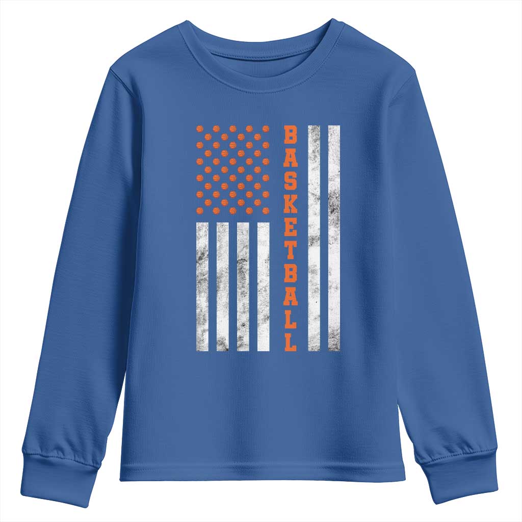 American Flag Basketball Youth Sweatshirt USA Sports Fan