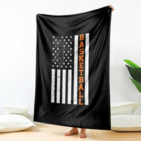 American Flag Basketball Throw Blanket Patriotic Sports Lover Gift