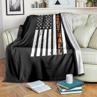 American Flag Basketball Throw Blanket Patriotic Sports Lover Gift