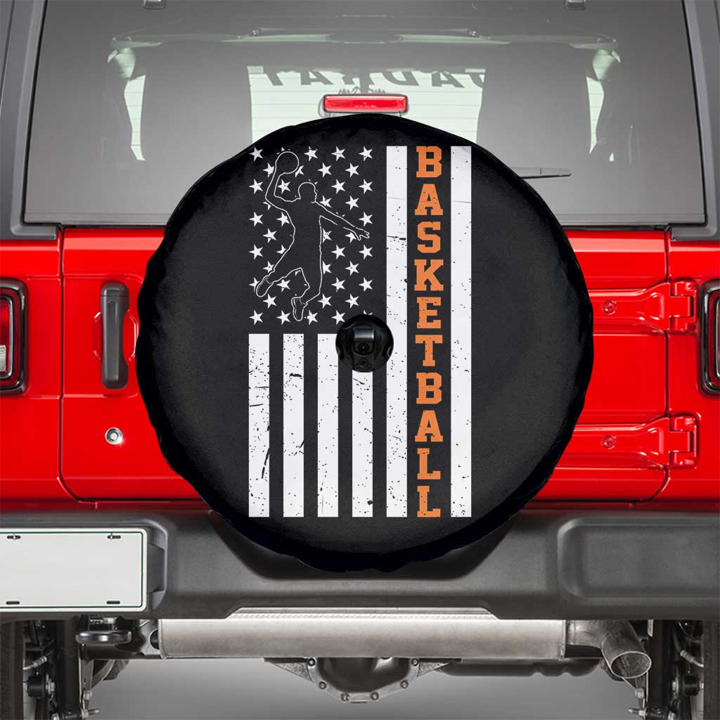 American Flag Basketball Spare Tire Cover Patriotic Sports Lover Gift