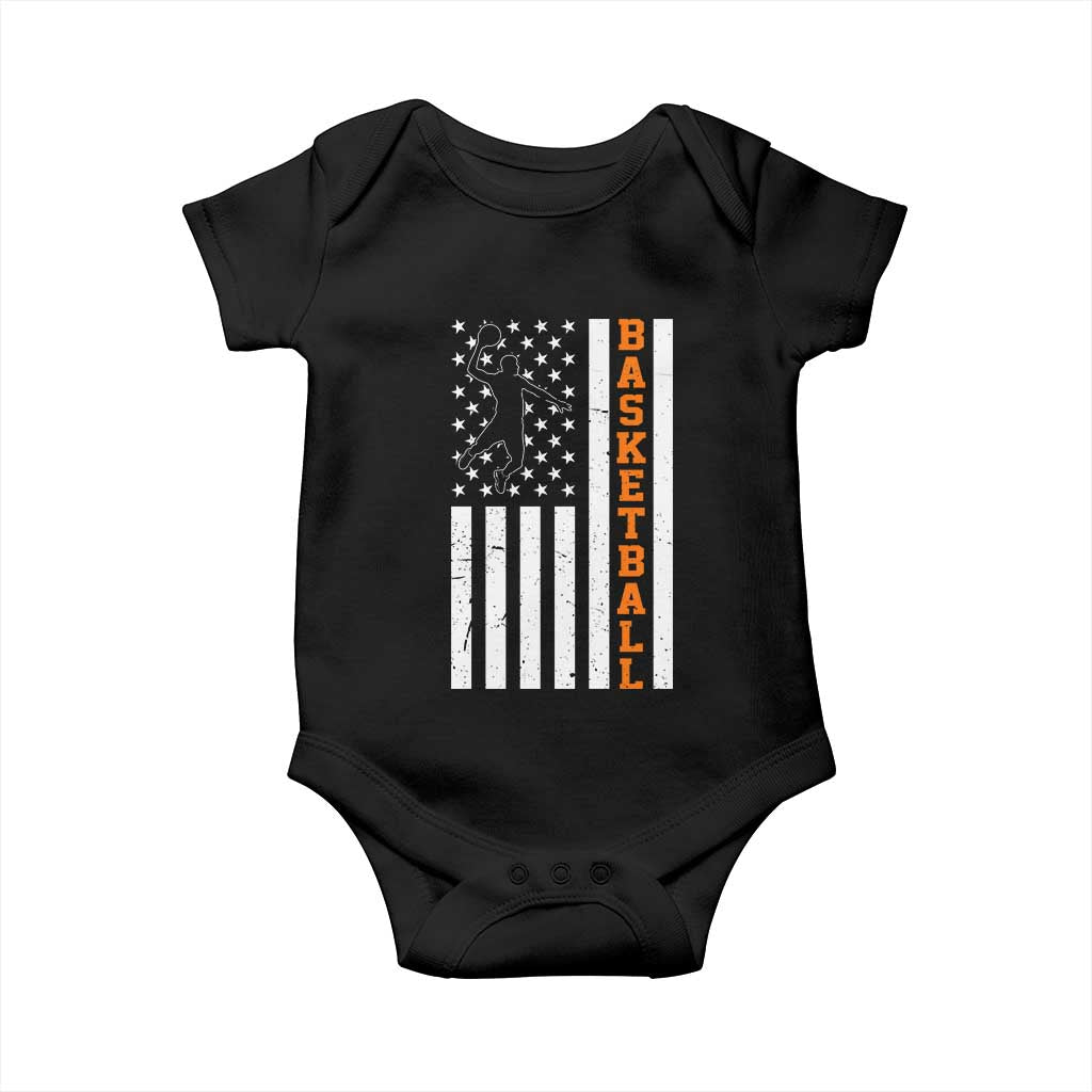 American Flag Basketball Baby Onesie Patriotic Sports Lover Gift