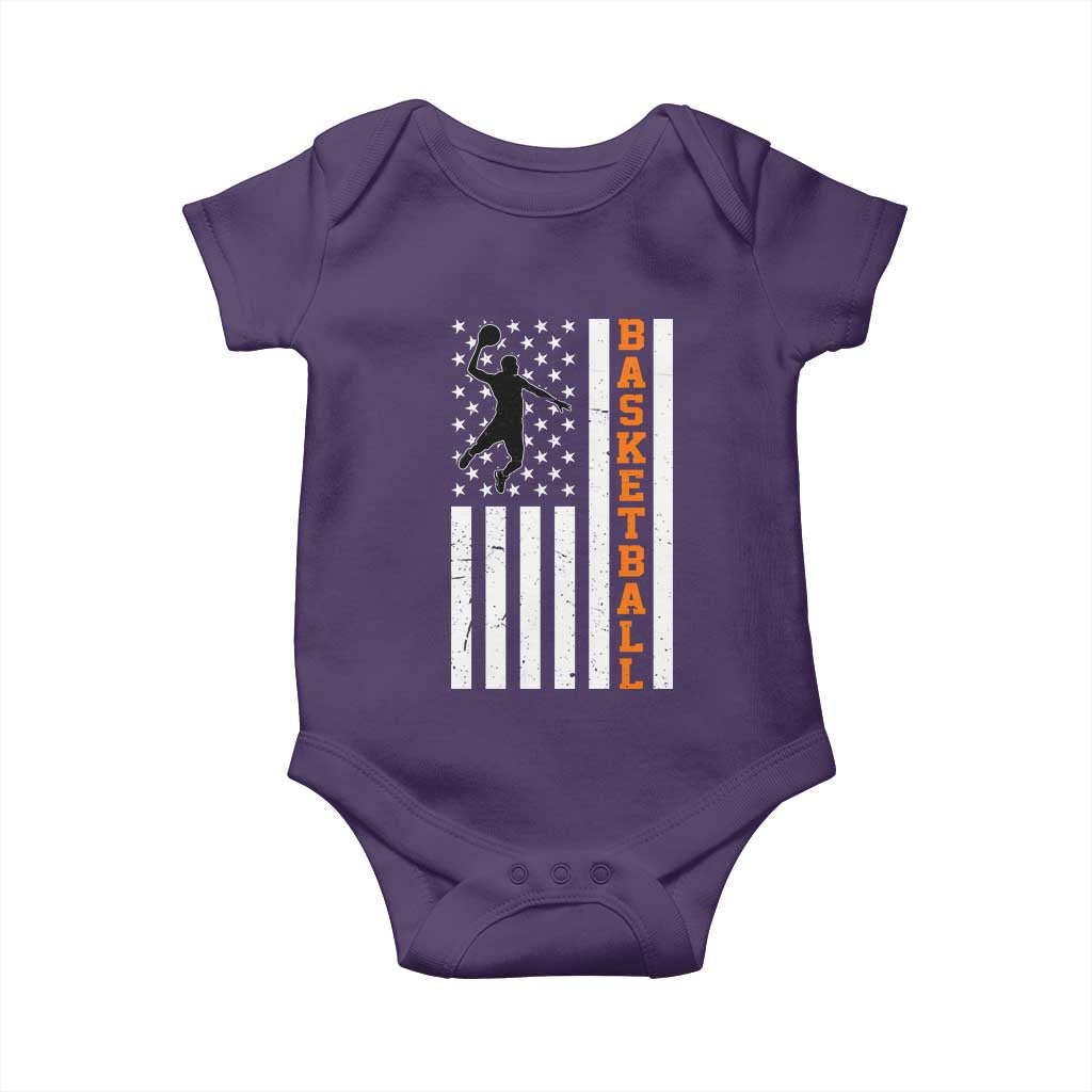 American Flag Basketball Baby Onesie Patriotic Sports Lover Gift