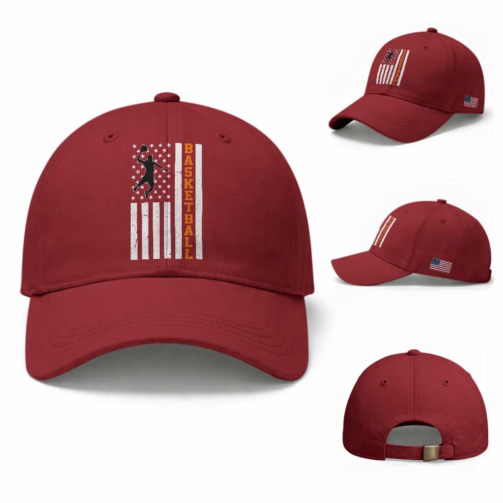 American Flag Basketball Baseball Cap Patriotic Sports Lover Gift