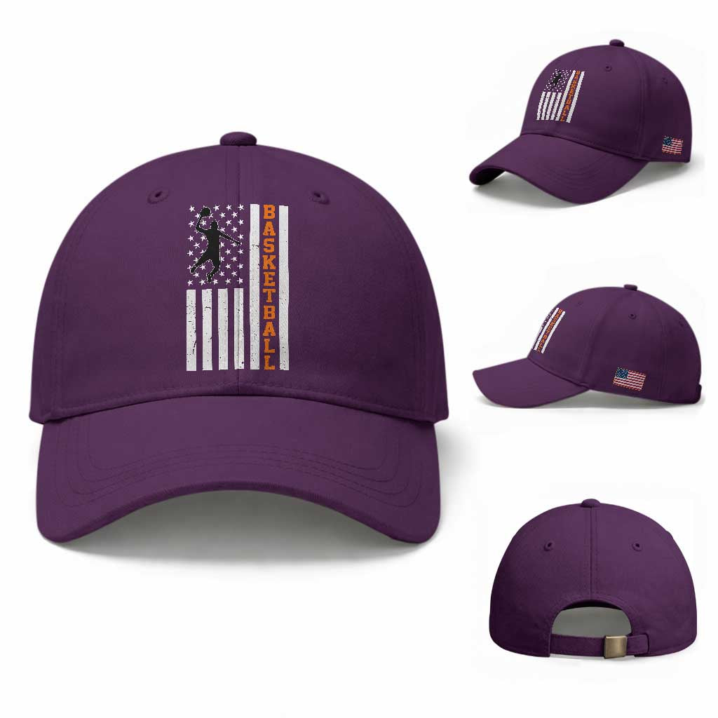 American Flag Basketball Baseball Cap Patriotic Sports Lover Gift