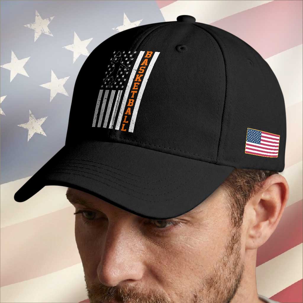 American Flag Basketball Baseball Cap Patriotic Sports Lover Gift