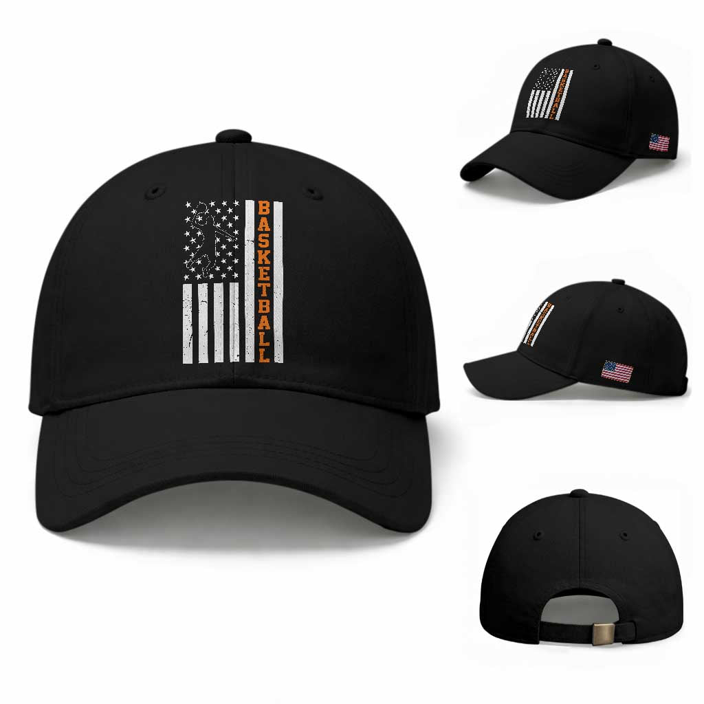 American Flag Basketball Baseball Cap Patriotic Sports Lover Gift