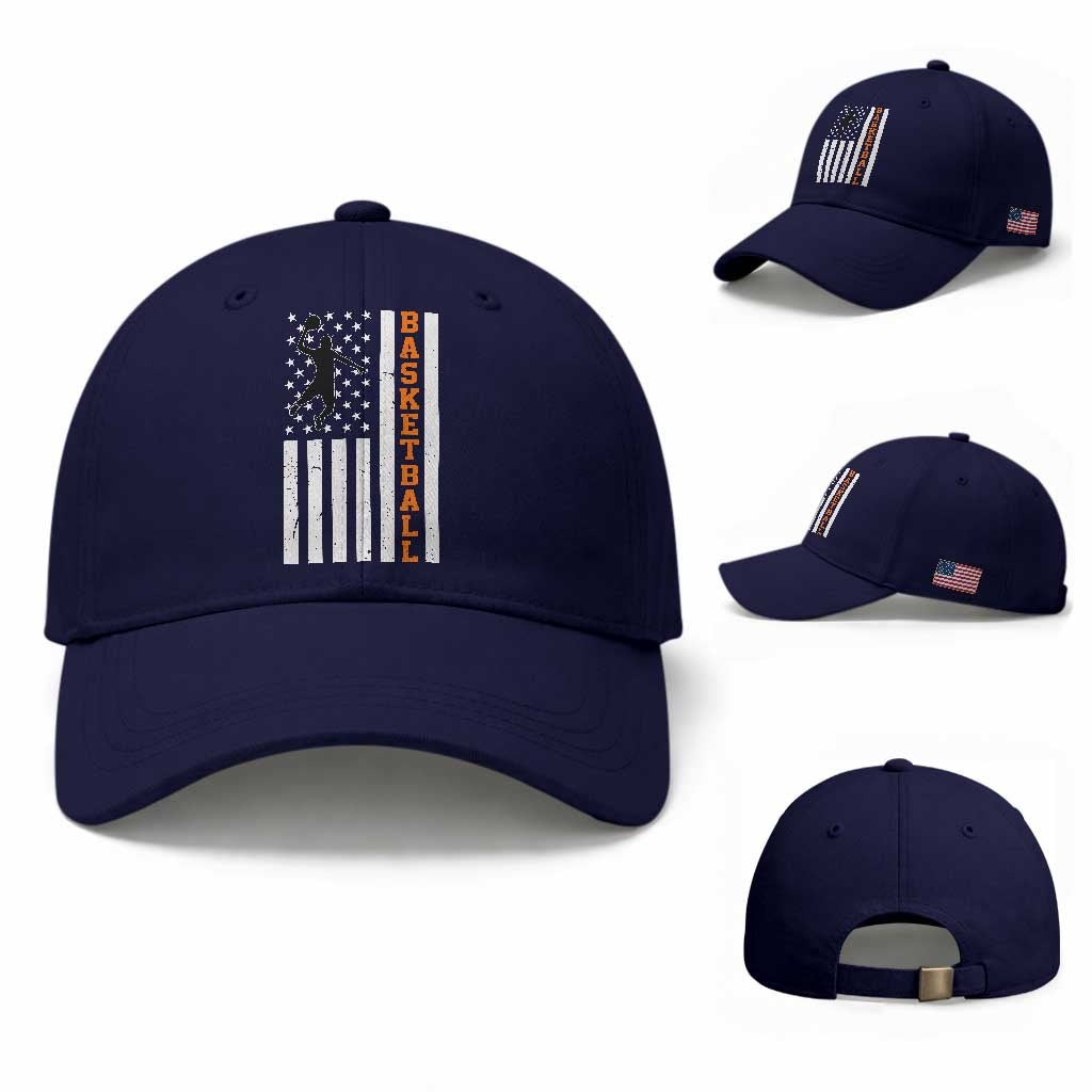 American Flag Basketball Baseball Cap Patriotic Sports Lover Gift