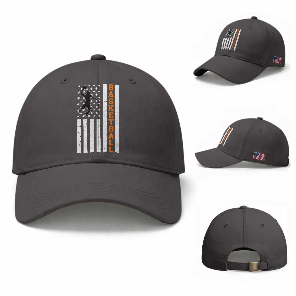 American Flag Basketball Baseball Cap Patriotic Sports Lover Gift