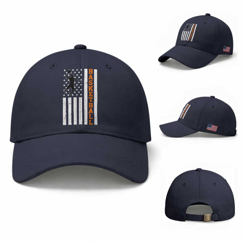 American Flag Basketball Baseball Cap Patriotic Sports Lover Gift