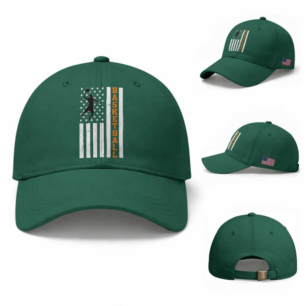 American Flag Basketball Baseball Cap Patriotic Sports Lover Gift