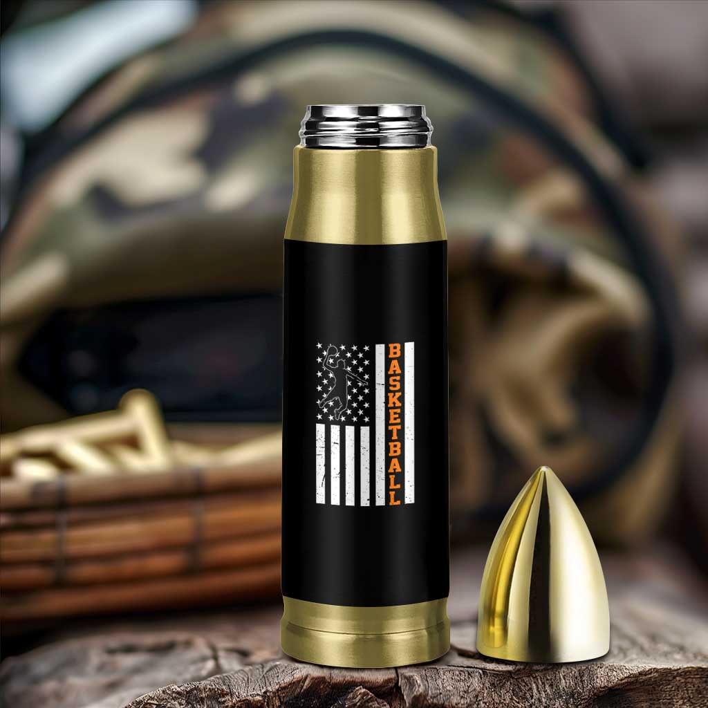 American Flag Basketball Bullet Tumbler Patriotic Sports Lover Gift