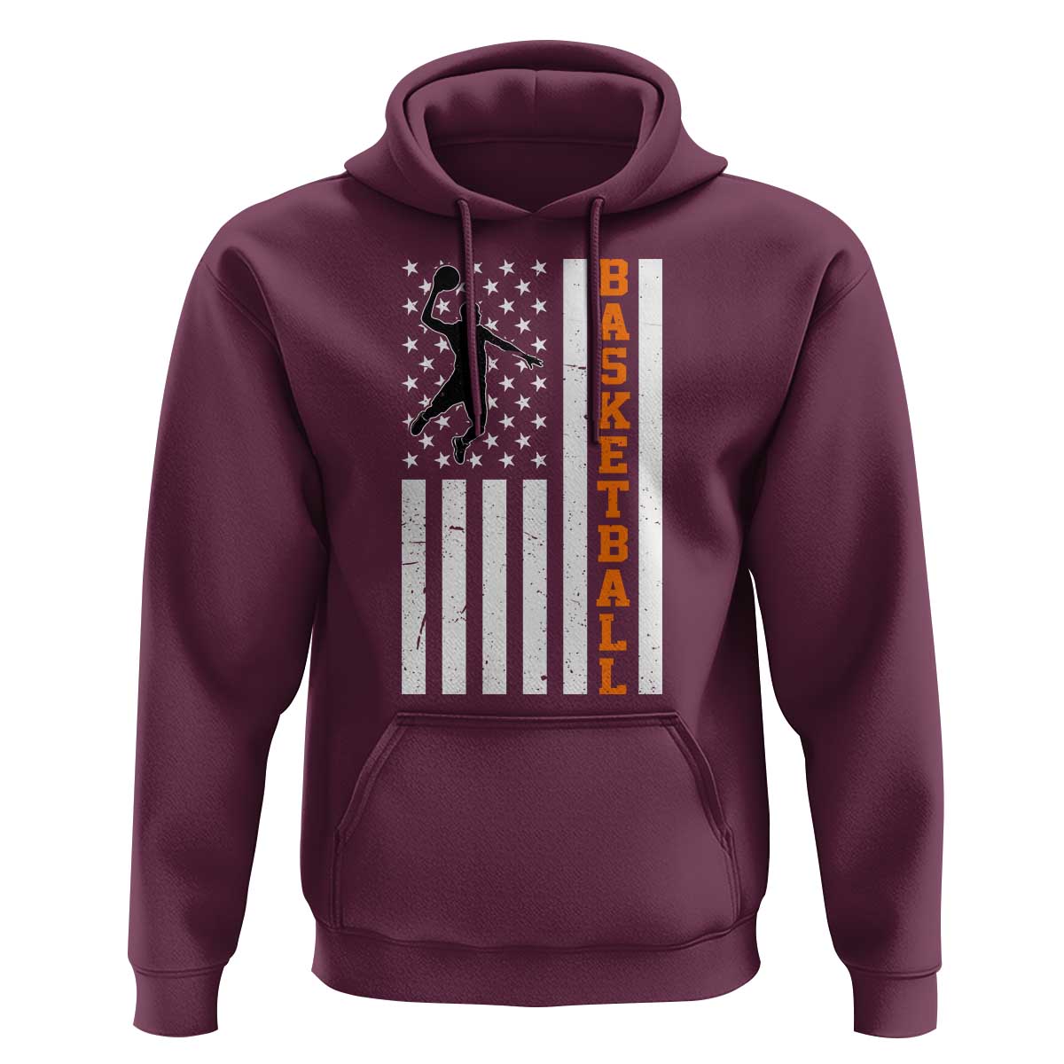 American Flag Basketball Hoodie Patriotic Sports Lover Gift