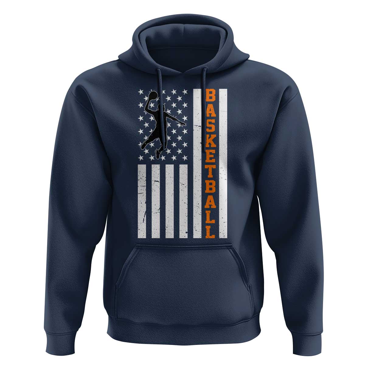 American Flag Basketball Hoodie Patriotic Sports Lover Gift